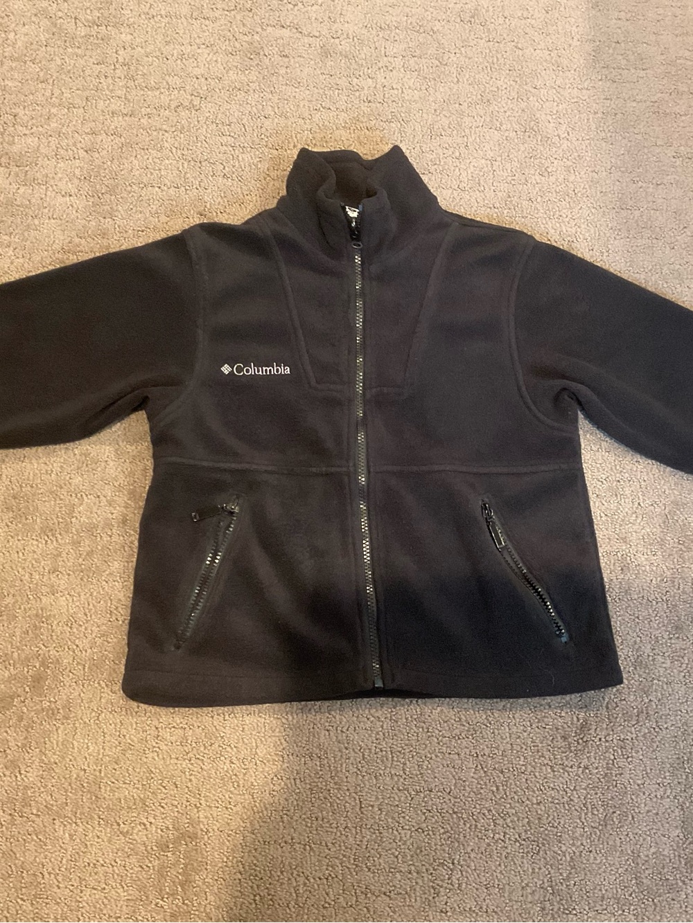 Columbia Kids Black Full-Zip Fleece Jacket with Zip Pockets